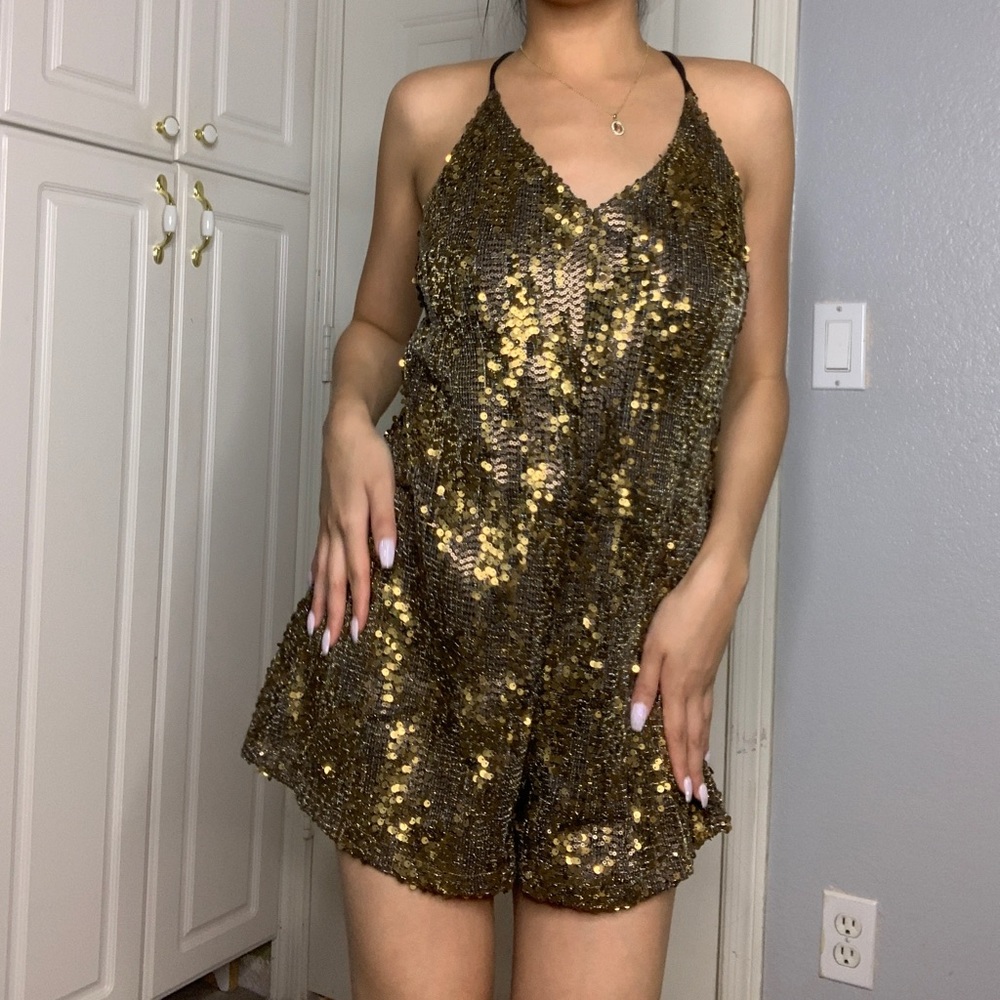 Pretty gold sequins romper